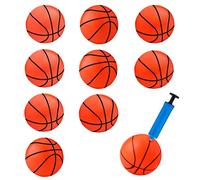 AIEX 10 Piezas 10 cm Mini Pelotas de Baloncesto Inflables, Goma Mini Juguete de Baloncesto con Inflador, Baloncesto de Playa Inflable para Niños Jugar Hacer Ejercicio (Naranja)