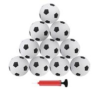 AIEX 10 Piezas Balón Fútbol Mini, 10cm inflables fútbol con Un Inflador Mini Balón Fútbol de Juguete para Niños Jugando Haciendo Ejercicio (Blanco y Negro)