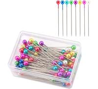 AIEX 100 Piezas Alfileres De Costura De 4 Cm Bola de Plastico Alfileres De Acolchado Rectos para Joyería De Modista, Decoración De Bricolajemanualidades y Proyectos De Costura (Multicolor)