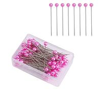 AIEX 100 Piezas de alfileres de Costura de 4 cm, Cabeza de Bola de plástico, alfileres de Costura Rectos para decoración de Joyas de costurera, artesanía y proyectos de Costura (Rosa)
