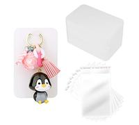 AIEX 100 Piezas Tarjetas de Exhibición Llaveros con Bolsas Autosellantes Blanco Soporte de Joyería Pendientes para Embalaje Venta (7,5x12cm)