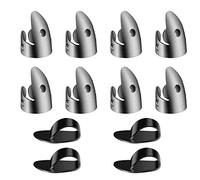 AIEX 12 Piezas Ajustables Pulgar Púas Dedos Púa Incluye 8 Piezas Púas Dedos de Acero Inoxidable Plateado y 4 Piezas Púas para Pulgar de Plástico para Guitarra Banjo Arpa y Bajo