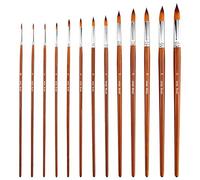 AIEX 13 Piezas de Pinceles de Acuarela Conjunto de Pinceles de Punta Redonda para Acuarela, acrílico, Tinta, Gouache, Aceite, Pintura a la Tempera