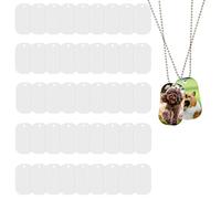 AIEX 15 Piezas Etiquetas para Perros de Sublimación, con 15 Cadenas de Bolas 1 Cinta de Sublimación Etiquetas de Identificación para Perros Aluminio Dog Tag Militar Collares Personalizadas (31 Piezas)