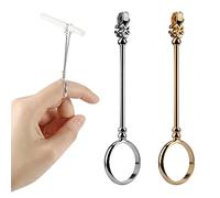 AIEX 2 Piezas Anillo de Soporte de Cigarrillo Señora Elegante Protege Tu Dedo Fumador Anillo de Soporte para Hombres y, M 17 mm (Oro Plateado)