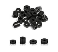 AIEX 20 Piezas Redondo Arandelas de Goma, Multiusos Ojales Negro Planas Espaciador Antivibración para el Hogar el Coche Accesorios (4 Tamaños)