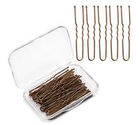 AIEX 200 piezas de horquillas en forma de u kit de pinzas para el cabello para las mujeres y las niñas de peluquería (Bronze)