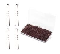 AIEX 200uds Horquilla en Forma de U, Pinzas Peinado Duraderas en Forma de U Prácticos Accesorios para Cabello Ideales para Uso Diario Bodas y Fiestas (Marrón, 7cm)