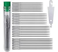 AIEX 28 Piezas Agujas de Coser a Mano de Ojo Grande Agujas Grandes para Coser Ojos en un Tubo Transparente Juego de Agujas de Tapicería 4.6cm, 5.2cm, 5.6cm, 6cm