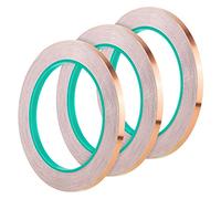 AIEX 3 Rollos 6mm Cinta De Lámina De Cobre Doble Cara Conductor Adhesiva Para Blindaje Emi Vidrieras Reparaciones Eléctricas Repelente De Babosas Conexión a Tierra