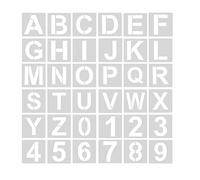 AIEX 36pcs alfabetos número plantilla, 10 cm plástico reutilizable plantillas de letras plantillas de artesanía de números para arte proyectos, decoración DIY pintura
