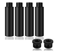 AIEX 4 Piezas Tubo de Extensión de Micrófono, 5/8 Pulgadas Macho a 5/8 Pulgadas Hembra Extensor de Soporte con 2 Piezas Adaptador de Metal para Soportes de Escritorio y Soportes de Brazo (Negro)