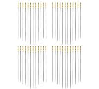 AIEX 48 Piezas Agujas Autoenhebrables en 3 Tamaños - 3,61cm / 3,81cm / 4,2cm - Ciegas, de Coser a Mano Surtidas para Bordados DIY - Oro, Plata