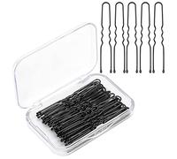 AIEX 50 piezas Kit de horquillas en forma de U pinzas para el cabello, pinzas para el cabello, pinzas para el cabello, para mujeres, niñas y peluquería, color negro