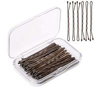 AIEX 50 piezas Kit de Horquillas Orquillas Pelo para el Cabello Pinzas para el Cabello con Sujeción Segura Horquillas para el Cabello para Mujeres, Niñas y Salón de Peluquería (Marrón)