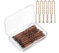 AIEX 50 piezas Kit de horquillas U, pinzas para el cabello, para mujeres, niñas y peluquería, marrón