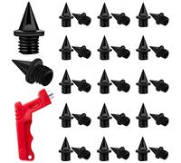 AIEX 50 Piezas Reemplazo de Clavos Atletismo 6mm con Llave de Clavos, Acero Resistente Clavos para Zapatos de Pista Piramide Track Spikes para Zapatos Deportivos Salto Largo Correr Senderismo (Negro)