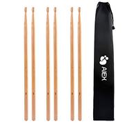 AIEX 5a baquetas de arce, tres pares drumsticks para principiantes, estudiantes y adultos, viene con una bolsa impermeable