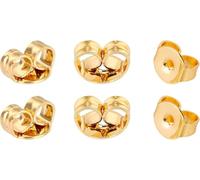 AIEX 6 Piezas / 3 Pares de Tapones para la Espalda de Pendientes de oro, Bloqueo Seguro de Oreja de Repuesto para Aretes, Fabricación de Joyas, oro, 6x5 mm