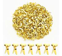 AIEX 600 Piezas Metal Sujetadores de Latón Redondos Sujetadores de Latón Pasadores Divididos para Proyectos de Manualidades álbumes de Recortes Oficina 12 x 8 mm (Dorado)