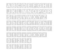 AIEX 62pcs alfabetos número de plantillas, 5 cm lavable de plástico reutilizable, plantilla de letras, plantilla de número, plantilla de artesanía de letras para dibujo de arte, escritura de bricolaje