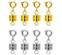 AIEX 8 Piezas Cierres Magnéticos para Collar con Cierre de Langosta, Cierre Langosta Joyería Metal Cierres Magnéticos para Pulseras Joyería Tobillera y Bricolaje con Fuerte Magnetismo (Plata, Oro)