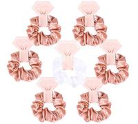 AIEX 8 Piezas Coleteros de Tela para Damas de Honor,Scrunchies Seda Coleteros Saten para Dama de Honor en 2 Colores Gomas Pelo para Novias Damas de Honor (Blanco; Oro Rosa)