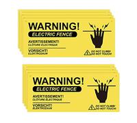 AIEX 8 Piezas Señales de Advertencia de Cerca Eléctrica Señales de Peligro de Precaución de Plástico para Granja Hogar Almacén Jardín Patio(26x11cm)