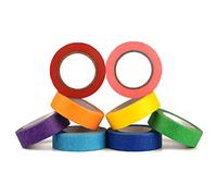 AIEX 8 rollos de cinta colorida, cinta de arco iris de color cinta adhesiva de color para manualidades, bricolaje, código de color, 8 colores surtidos, 18 mm de ancho