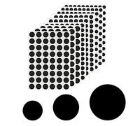 AIEX 9 Hojas 870 Piezas Pegatinas para Agujero de Tornillo 12/15/21 mm Tapas de protección Autoadhesivas, Tapas, Tornillos autoadhesivos, Tapa de Agujero para gabinetes, Espejo, Estante (Negro)