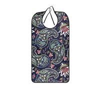 AIEX - Baberos para adultos, impermeables con estampado floral para comer, lavables y reutilizables, protectores de ropa para mujer