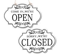 AIEX Cartel de Abierto y Cerrado, Reversible de Doble Cara Entra Estamos Abiertos y lo Sentimos Estamos Cerrados Cartel Letrero Colgante de Tienda para Restaurante Club Cafetería, Hotel (30 x 20 cm)