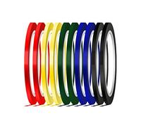 AIEX Cinta Grafica Blanca Cinta Gráfica de 3 mm de Ancho Cinta Pizarra Blanca Cinta Pizarra para la Escuela, la Oficina y El Hogar (10 Piezas, 5 Colores)