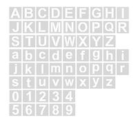 AIEX - Lote de 62 plantillas de alfabetos, 10 cm, lavable, de plástico, reutilizable, plantilla, plantilla de número, plantilla de artesanía de letras para dibujo de arte, escritura de bricolaje