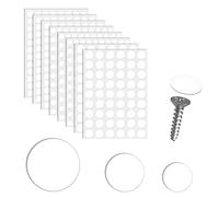 AIEX - Lote de 9 hojas de 870 pegatinas para agujeros de tornillo, 3 tamaños de PVC para gabinetes de madera, estantes, muebles (blanco)