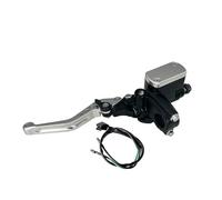 AIFOCER Palanca bomba hidráulica universal cilindro embrague freno delantero motocicleta 7/8" 22mm compatible con Honda pinza freno(Silver Left)