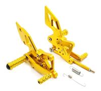 AIFOCER Reposapiés traseros motocicleta Compatible con Yamaha YZFR3 MT03 2015-2020 estriberas pedales reposapiés R25 R3 MT25 pinza freno(GOLD)