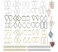 AIFUDA 60 biseles para hacer joyas de resina, colgante de marco hueco, kits de resina epoxi, biseles abiertos para fundición de resina, collares, aretes, suministros de fabricación de joyas