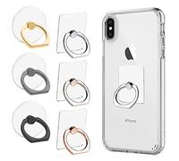 AIFUDA 6pcs Transparente Tenedor del Anillo del teléfono Celular, Rotación de 360 Grados Anillo de Dedo Agarre Kickstand Compatible para Varios Teléfonos móviles Teléfonos Inteligentes
