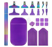 AIFUDA - Juego de 22 bolígrafos de pintura de diamantes, herramienta de accesorios de pintura de diamante 5D con 12 puntas de rosca para manualidades