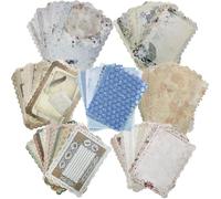 AIFUDA - Juego de 75 hojas de papel para álbumes de recortes, con borde de encaje, vintage, para álbumes de recortes y papel texturizado de malla, juego surtido para suministros de decoración de