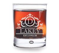 AIGAT 1 unids personalizado grabado personalizado whisky vidrio, vidrio de rocas, vidrio escocés, vidrio de bola baja 280 ml