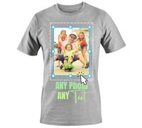 AIGAT Unisex Talla XL - Personalizadas Encargo Ampliar & Recortar Diseño Cualquier Foto Imagen Logotipo Texto Impresas Camisa De Colores Surtidos Camisetas Impresión Trasera - Gris Deportivo