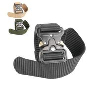 aiGear Cinturón Táctico Hombres | Hebilla Metal Liberación Rápida | Cintura de Nylon Ajustable | para Deportes al Aire Libre Camping Correr Escalada 130cm (ATB-B)