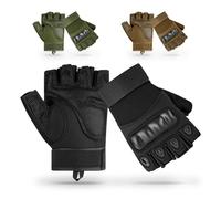 aiGear Guantes de Ciclismo de Medio Dedo | Protectores Suave | Antideslizantes y con Absorción de Impactos | Hombres y Bicicletas de Montaña, de Carretera, Fitness y Senderismo(Negro XL)