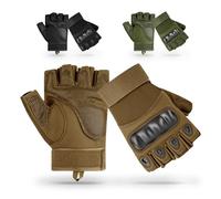 aiGear Guantes de Ciclismo de Medio Dedo | Protectores Suave | Antideslizantes y con Absorción de Impactos | Hombres y Bicicletas de Montaña, de Carretera, Fitness y Senderismo(Caqui XL)