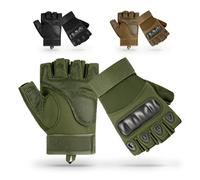 aiGear Guantes de Ciclismo de Medio Dedo | Protectores Suave | Antideslizantes y con Absorción de Impactos | Hombres y Bicicletas de Montaña, de Carretera, Fitness y Senderismo(Verde L)