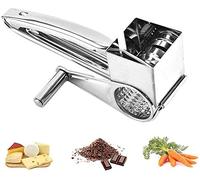 Aigend Rallador de Queso Rotatorio, Rallador de Queso de Acero Rallador de Tambor Artesanal de Cocina Trituradora Rallador de Alimentos para Queso, Ajo, Nuez, Jengibre, Zanahoria