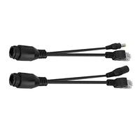 Aiggend PoE Splitter, 12V Impermeable Ethernet por Cable Powered pasiva Divisor del inyector (Color : Black)