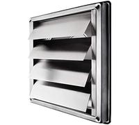 Aiggend Salida de Humos, de Acero Inoxidable de 150 mm Cuadrado de Rejilla Activa de Salida de Aire de ventilación Cubierta Campana de Pared Exterior